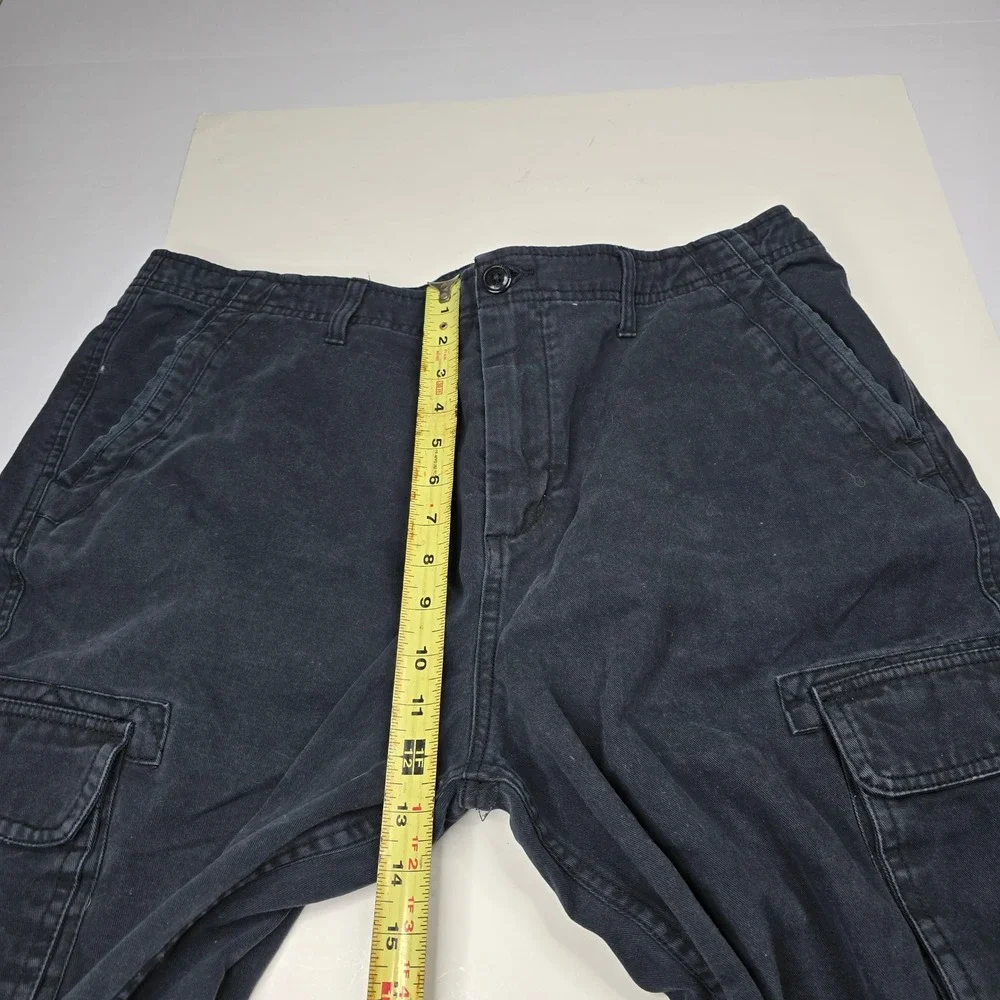 Quiksilver Mens Black Cargo Shorts Regular Fit Multi Pocket Size 36-37